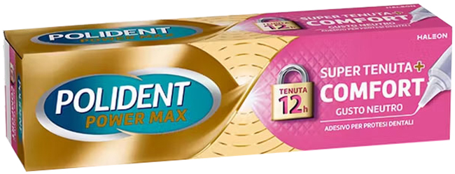 CREMA ADESIVA PROTESI DENTALI POLIDENT POWER MAX SUPER TENUTA+COMFORT 70 G - Farmacianuova.eu