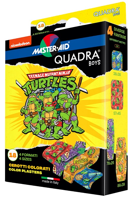 CEROTTO MASTER-AID QUADRA BOYS NINJA TURTLES ASSORTITI 18 PEZZI - Farmacianuova.eu