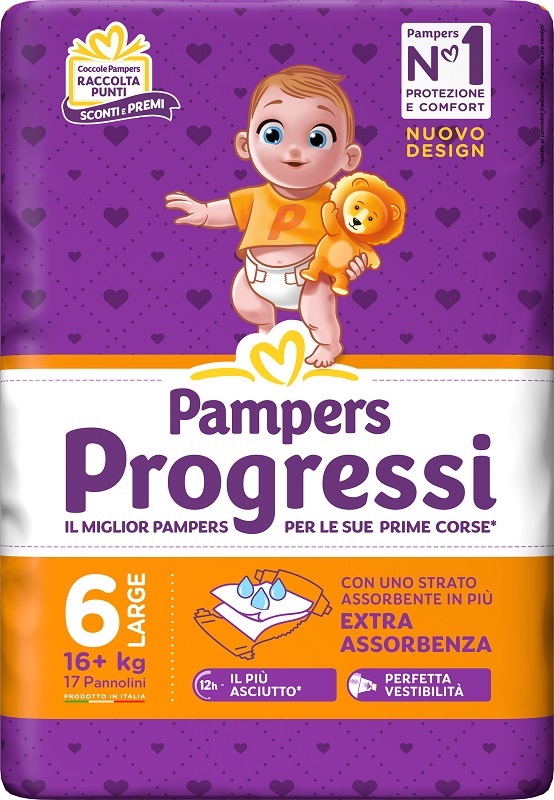 PAMPERS PROGRESSI XL 17 PEZZI - Farmacianuova.eu