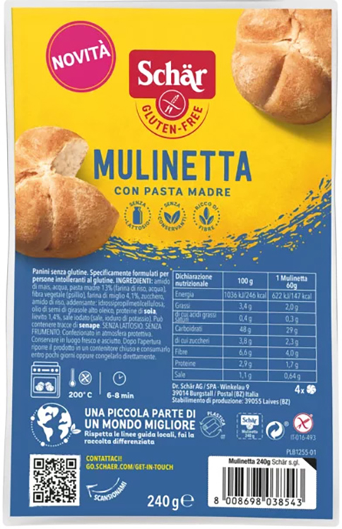 SCHAR MULINETTA 4 PEZZI DA 60 G - Farmacianuova.eu