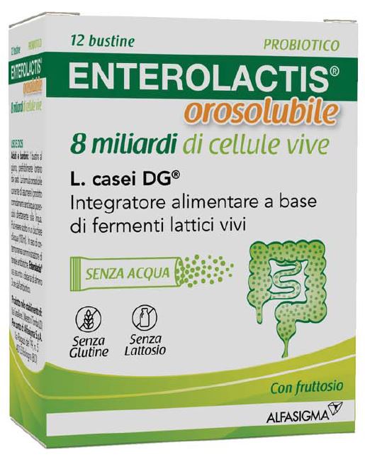 ENTEROLACTIS OROSOLUBILE 12 BUSTINE 8 MILIARDI DI CELLULE VIVE - Farmacianuova.eu