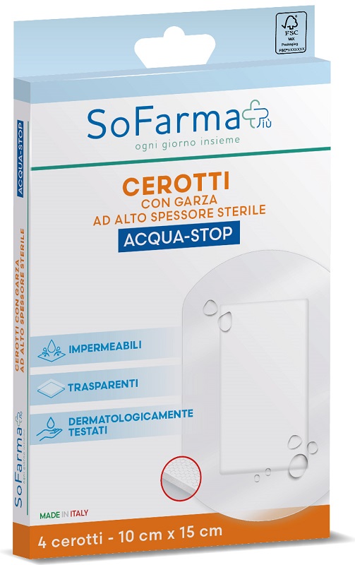 CEROTTO ACQUASTOP 10X15 CM 4 PEZZI SOFARMAPIU' - Farmacianuova.eu