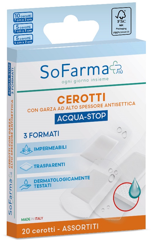 CEROTTO ACQUASTOP ASSORTITI 20 PEZZI SOFARMAPIU' - Farmacianuova.eu