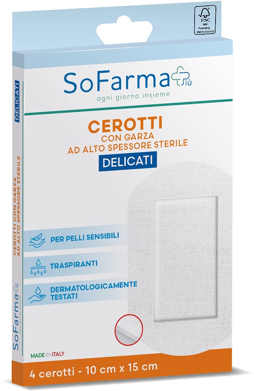 CEROTTO DELICATO 10X15 CM 4 PEZZI SOFARMAPIU' - Farmacianuova.eu