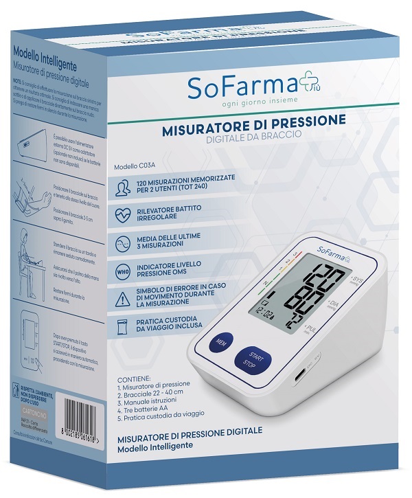 SFIGMOMANOMETRO DIGITALE DA BRACCIO SOFARMAPIU' - Farmacianuova.eu