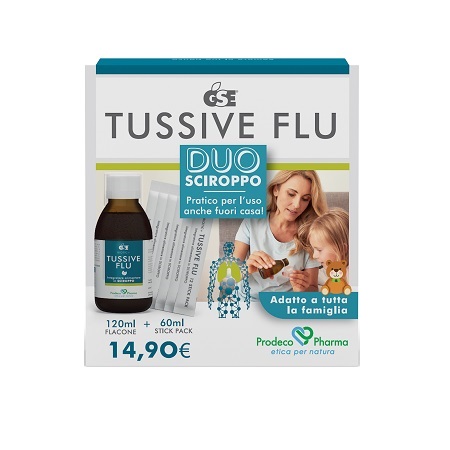 GSE TUSSIVE FLU DUO FLACONE+6 STICK PACK MONODOSE - Farmacianuova.eu