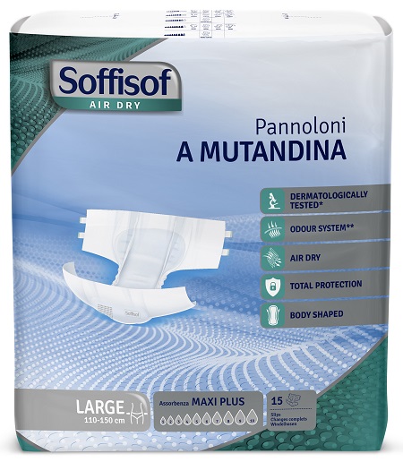 SOFFISOF AIR DRY PANNOLINO MUTANDINA MAXI PLUS L 15 PEZZI - Farmacianuova.eu
