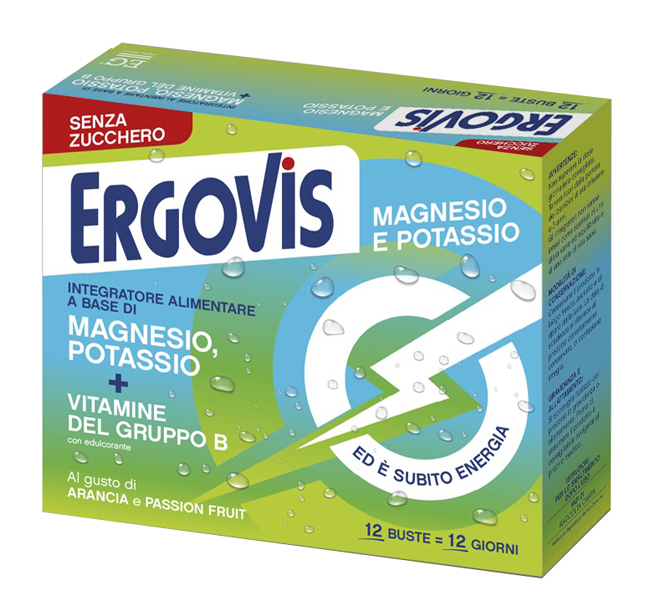 ERGOVIS MG+K VITAMINE B SENZA ZUCCHERO 12 BUSTINE - Farmacianuova.eu