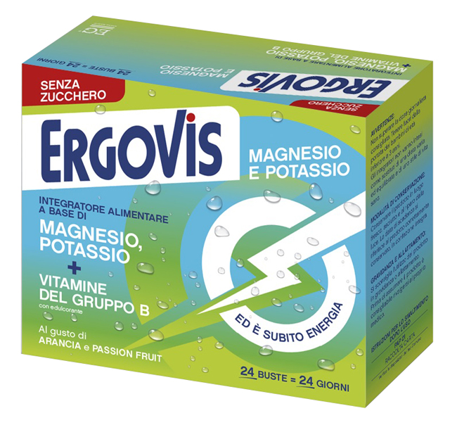 ERGOVIS MG+K VITAMINE B SENZA ZUCCHERO 24 BUSTINE - Farmacianuova.eu