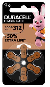 DURACELL EASY TAB 312 MARRONE BATTERIA PER APPARECCHIO ACUSTICO 6 PEZZI - Farmacianuova.eu