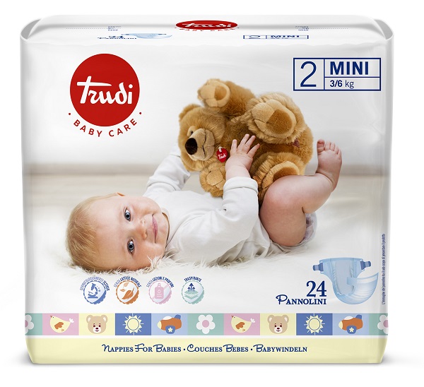 TRUDI BABY CARE PANNOLINI MINI 3/6 KG 24 PEZZI - Farmacianuova.eu