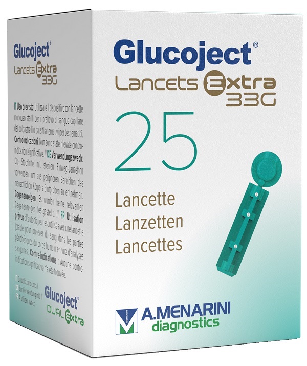 LANCETTA PUNGIDITO GLUCOJET EXTRA GAUGE 33 25 PEZZI - Farmacianuova.eu