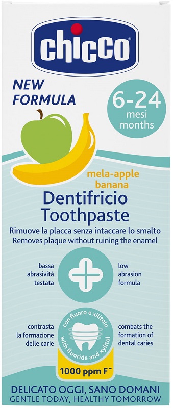 CHICCO DENTIFRICIO 6 MESI+ MELABANANA CON FLUORO 50 ML - Farmacianuova.eu