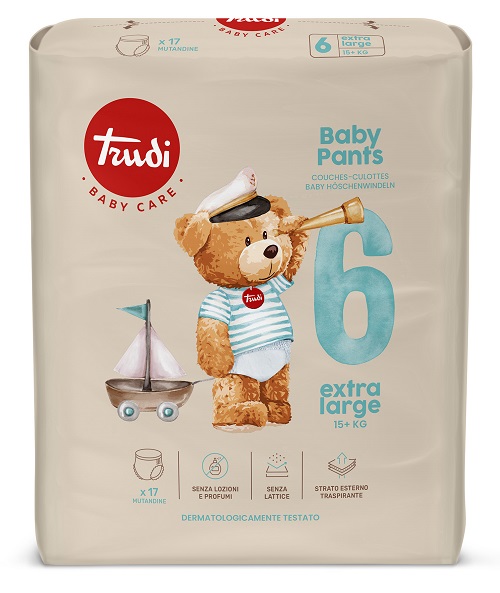 TRUDI BABY CARE PANTS EXTRA LARGE 15+ KG 17 PEZZI - Farmacianuova.eu