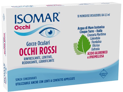 ISOMAR OCCHI ROSSI GOCCE OCULARI ACIDO IALURONICO 0,20% 10 FLACONCINI - Farmacianuova.eu