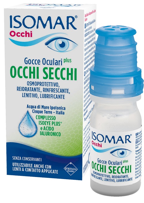 ISOMAR OCCHI SECCHI PLUS GOCCE OCULARI ACIDO IALURONICO 0,25% 10 ML - Farmacianuova.eu