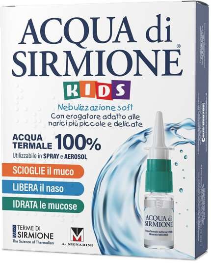 ACQUA DI SIRMIONE KIDS NEBULIZZAZIONE SOFT ACQUA TERMALE 100% 6 FLACONCINI PLURIDOSE DA 15 ML - Farmacianuova.eu