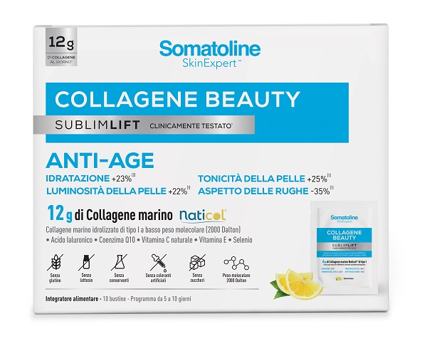 SOMATOLINE COLLAGENE BEAUTY SUBLIMLIFT 10 BUSTINE GUSTO LIMONE SENZA GLUTINE SENZA LATTOSIO - Farmacianuova.eu