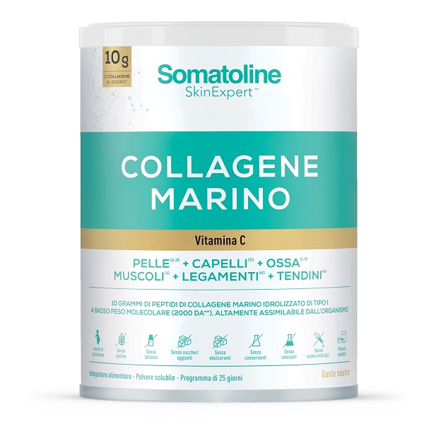 SOMATOLINE COLLAGENE MARINO 258 G SENZA GLUTINE SENZA LATTOSIO SENZA ZUCCHERI AGGIUNTI SENZA EDULCORANTI - Farmacianuova.eu