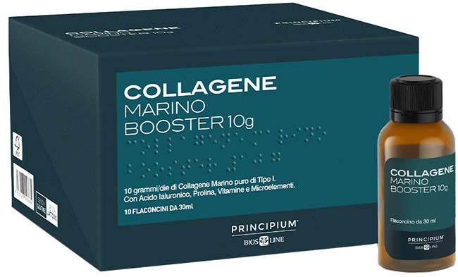 PRINCIPIUM COLLAGENE MARINO BOOSTER 10 G 10 FLACONI DA 30 ML CON EDULCORANTE SENZA GLUTINE SENZA LATTOSIO - Farmacianuova.eu