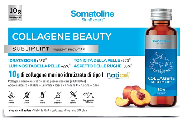 SOMATOLINE COLLAGENE BEAUTY SUBLIMLIFT 10 SHOT 50 ML GUSTO PESCA SENZA GLUTINE SENZA LATTOSIO CON EDULCORANTI - Farmacianuova.eu