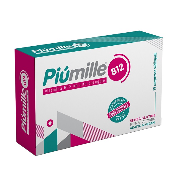 PIUMILLE B12 15 COMPRESSE SUBLINGUALI 0,080 G SENZA GLUTINE  SENZA LATTOSIO CON EDULCORANTE - Farmacianuova.eu